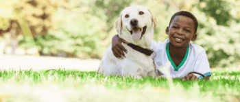 boy with pet